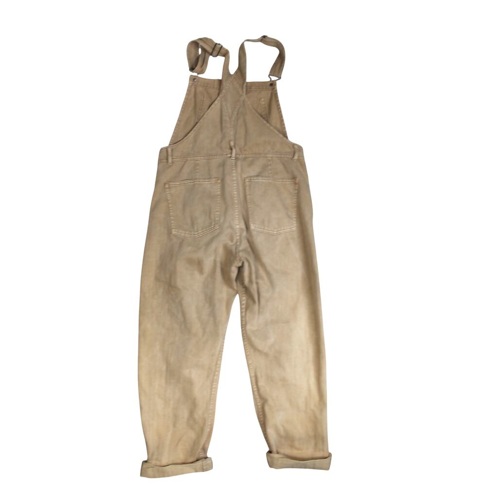 Free People Ziggy Overalls Womens Medium Tan Cotton Utility Carpenter Festival - Picture 3 of 8